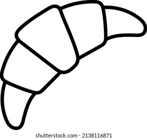 French Croissant Outline Food Icon 