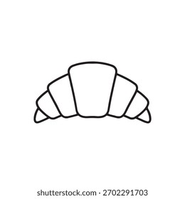 French croissant outline vector flat illustration
