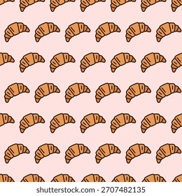 Patrón de croissant francés — Textura de pastelería para papel digital