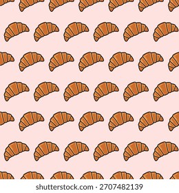 Patrón de croissant francés — Textura de pastelería para papel digital