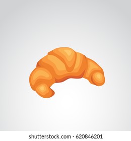 French croissant realistic icon. Vector art.