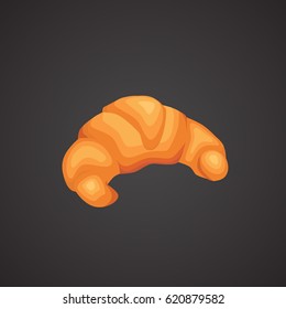 French croissant realistic icon. Vector art.