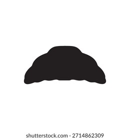 Diseño de ilustración plana de Vector de silueta de croissant francés.
