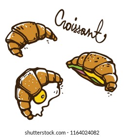 French croissants illustration.