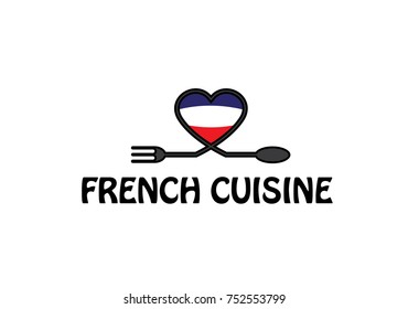 French Cuisine And Flag