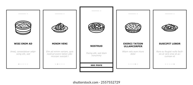 french cuisine food meal onboarding mobile vector lunch dinner, delicious tasty, gourmet snack, dish, cooking fresh, healthy, kitchen french cuisine food meal illustrations