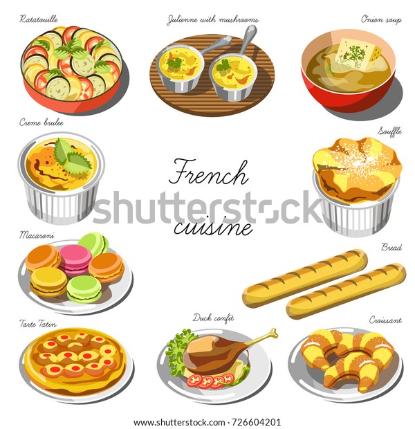 French Cuisine Icons Restaurant Menu Template Stock Vector (Royalty ...