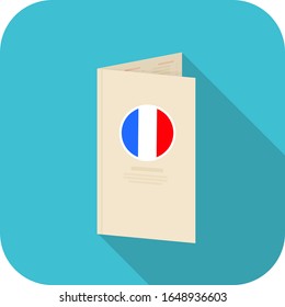 French Cuisine Restaurant Menu Flat Icon Illustration Vector