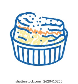 cozinha francesa souffle ícone doodle esboço vetor. sinal de suflê cozinha francesa. ilustração de símbolo isolado