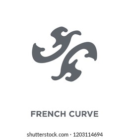 French curve icon. French curve design concept from Sew collection. Simple element vector illustration on white background.