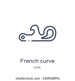 french curve icon from sew outline collection. Thin line french curve icon isolated on white background.