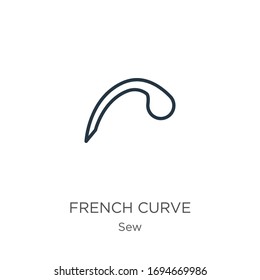 French curve icon. Thin linear french curve outline icon isolated on white background from sew collection. Line vector sign, symbol for web and mobile