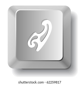 French curve. Vector computer key.