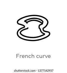 french curve vector line icon. Simple element illustration. french curve outline icon from sew concept. Can be used for web and mobile