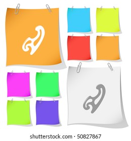 French curve. Vector note papers.
