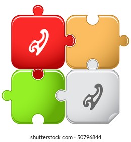 French curve. Vector puzzle.