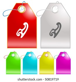French curve. Vector tags.