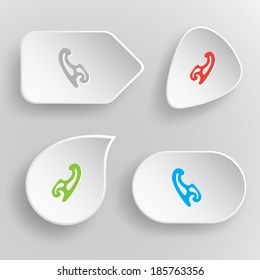 French Curve. White Flat Vector Buttons On Gray Background.