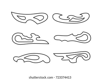 French Curves the mold line outline silhouette vector image isolated on white background