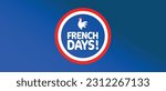 French days on blue background