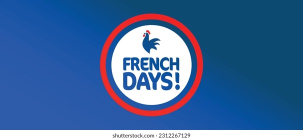 French days on blue background