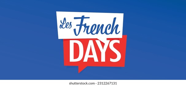 French days on blue background