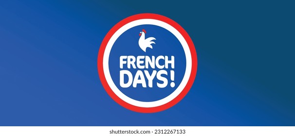 French days on blue background