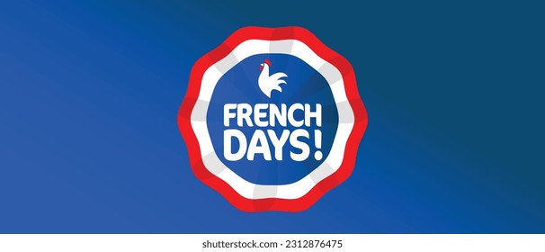 French days on blue background