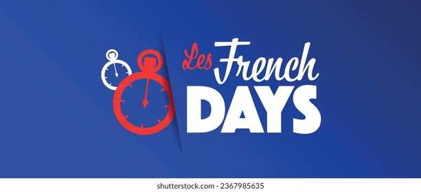French days on blue background