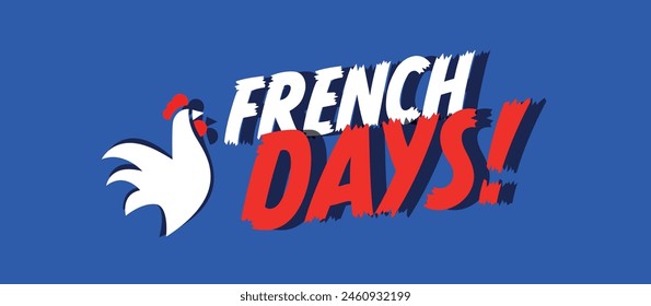 French days on blue background