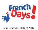 French days on white background