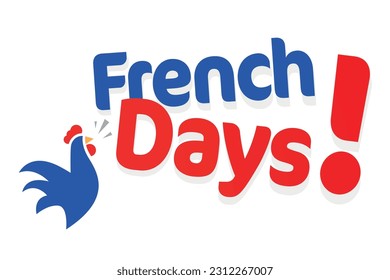 French days on white background