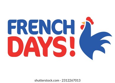 French days on white background