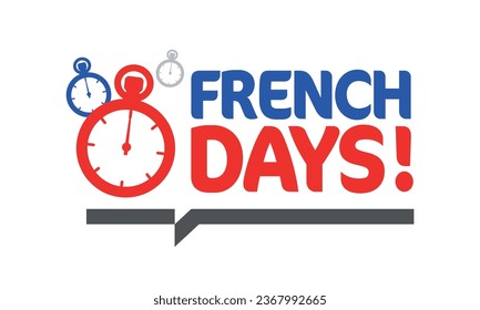 French days on white background