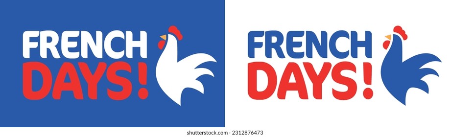 French days on white and blue background