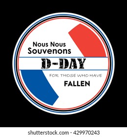 French D-Day Anniversary Vector Remembering Those Who Have Fallen