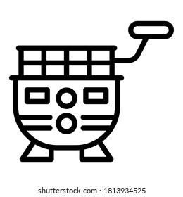 French deep fryer icon. Outline french deep fryer vector icon for web design isolated on white background