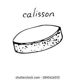 French dessert calisson, hand drawing