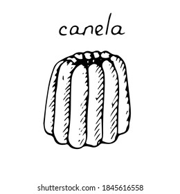 French dessert canela, hand drawing