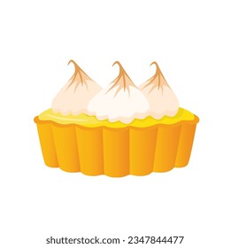 French dessert lemon tart. Vector illustration.