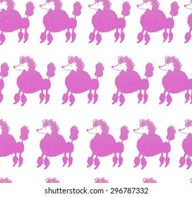 French dog poodle seamless pattern.