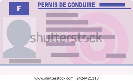 French driving license written in French in flat design style (cut out)