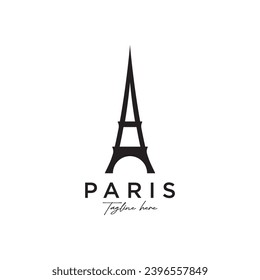 French eiffel tower building and high tower Logo design.With editable vector illustration.