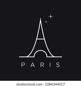 French eiffel tower building Logo Design and high tower.With vector illustration edits.