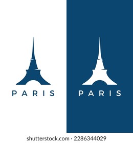 French eiffel tower building Logo Design and high tower.With vector illustration edits.