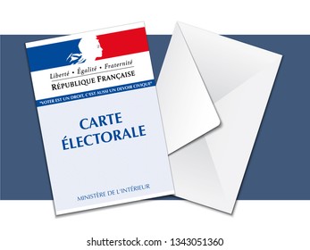 French electoral voting card and ballot envelope. Vector illustration