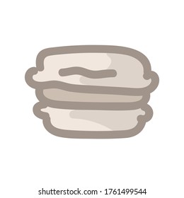 French farmhouse bakery cream macaroon food clipart. Provence shabby chic kitchen style design element. Hand drawn rustic menu or recipe icon. Ethnic scandi traditional cooking ingredients from France