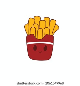 French fires cartoon .Cute cartoon vector ,clip art.