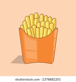 French fires vector artwork illustration isolate on background  