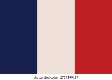 La bandera francesa con colores azul, blanco y rojo